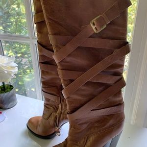Michael Kors High Brown Leather Boots